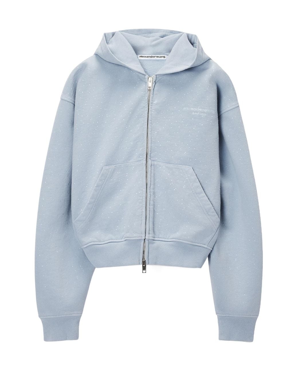 Alexander Wang Blue Embellished Zip-Up Hoodie