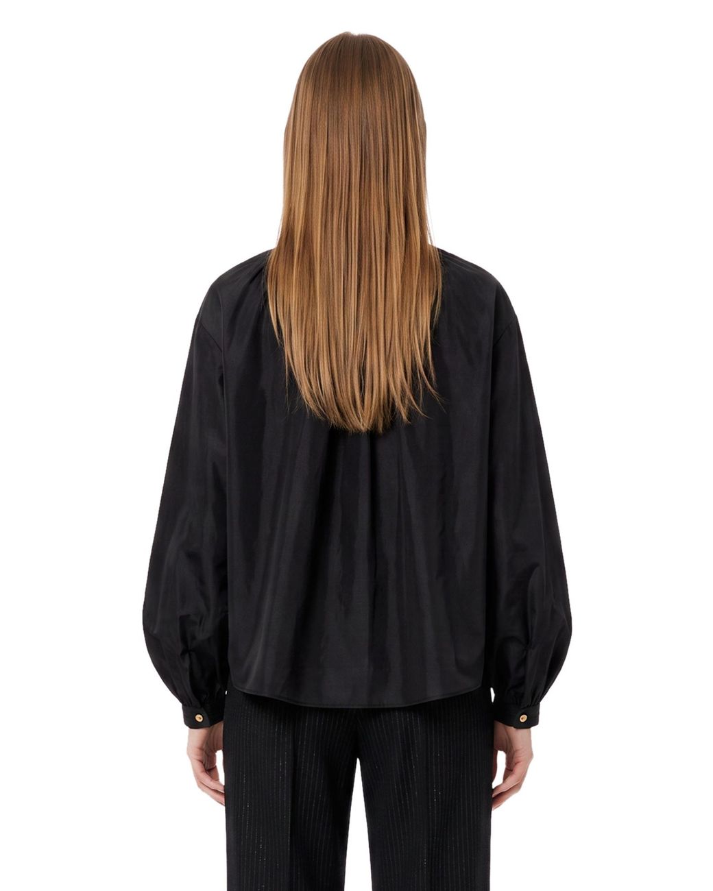 Forte_forte Black Fleurs Dorient Embroidered Shirt