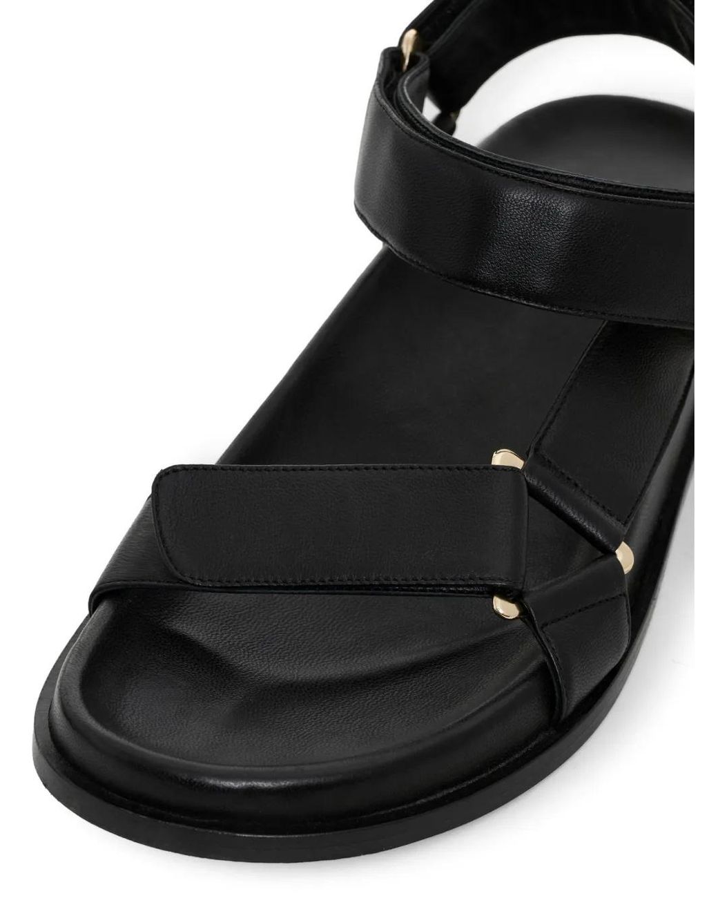 Anine Bing Black Touch-Strap Sandals