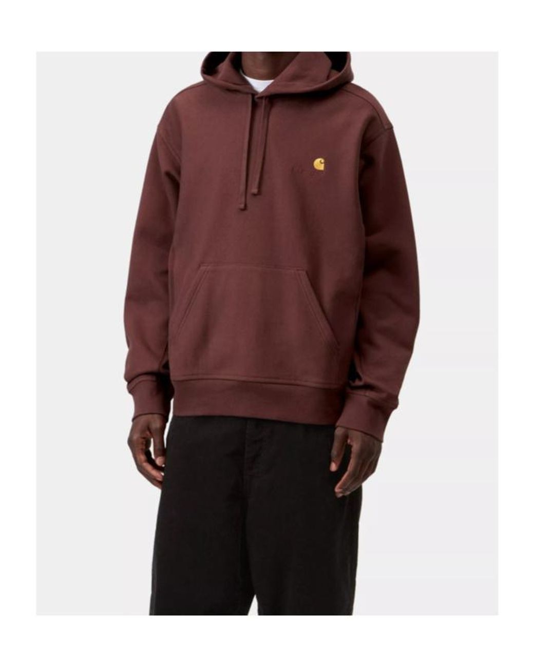 Carhartt Brown American Script Logo-Embroidered Hoodie for men