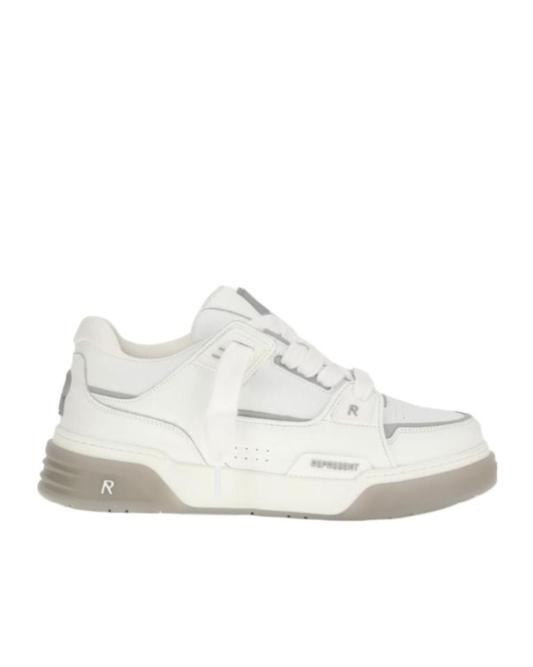 Represent White Calf Leather Bos Taurus Sneakers for men