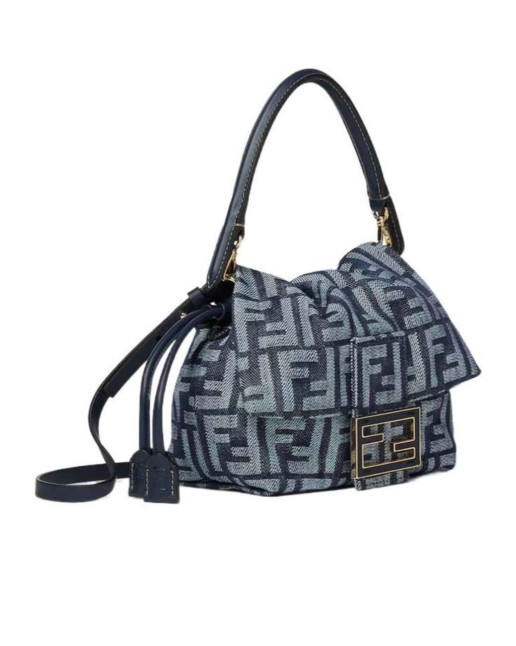 Fendi Blue Mamma Baguette Small Tote Bag