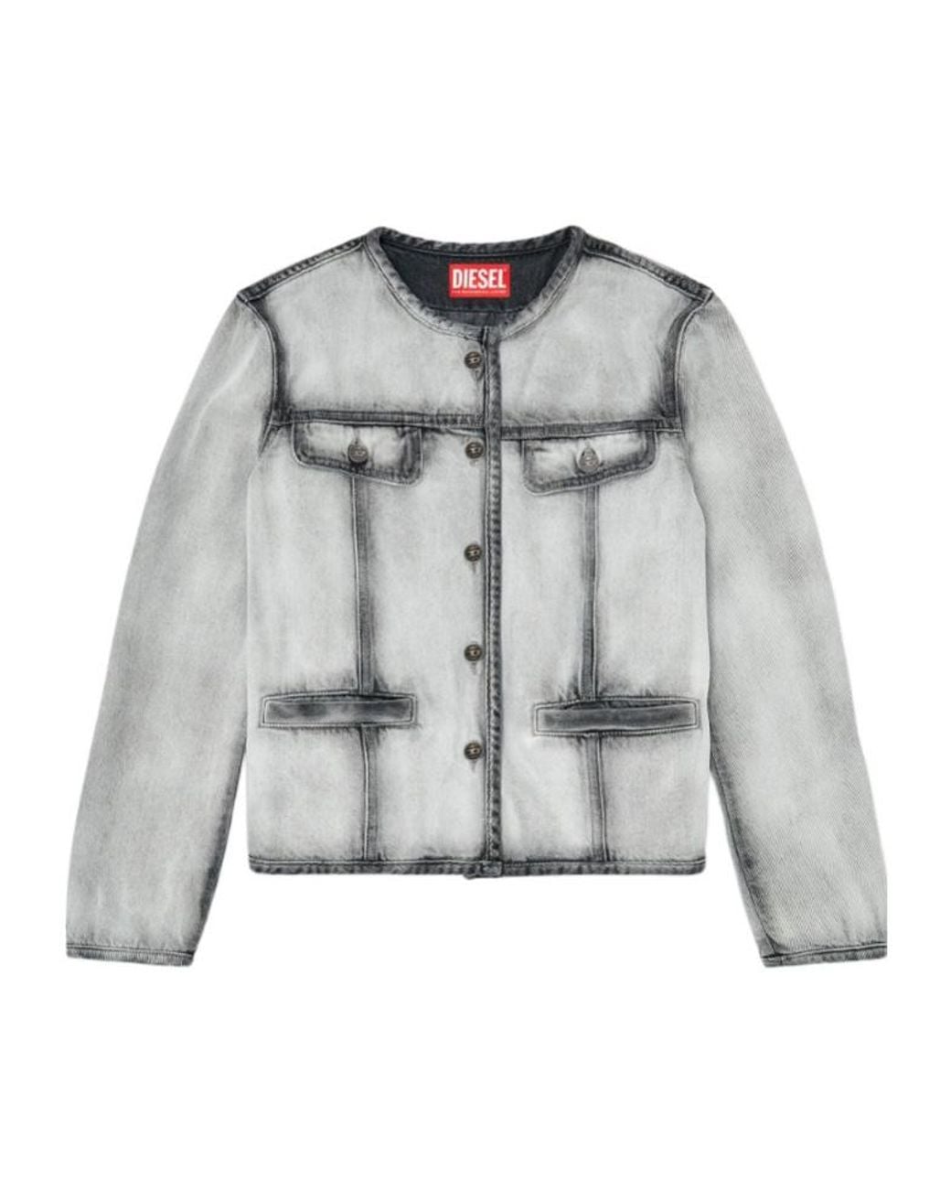 DIESEL Gray De Grafy Fsi Cropped Denim Jacket