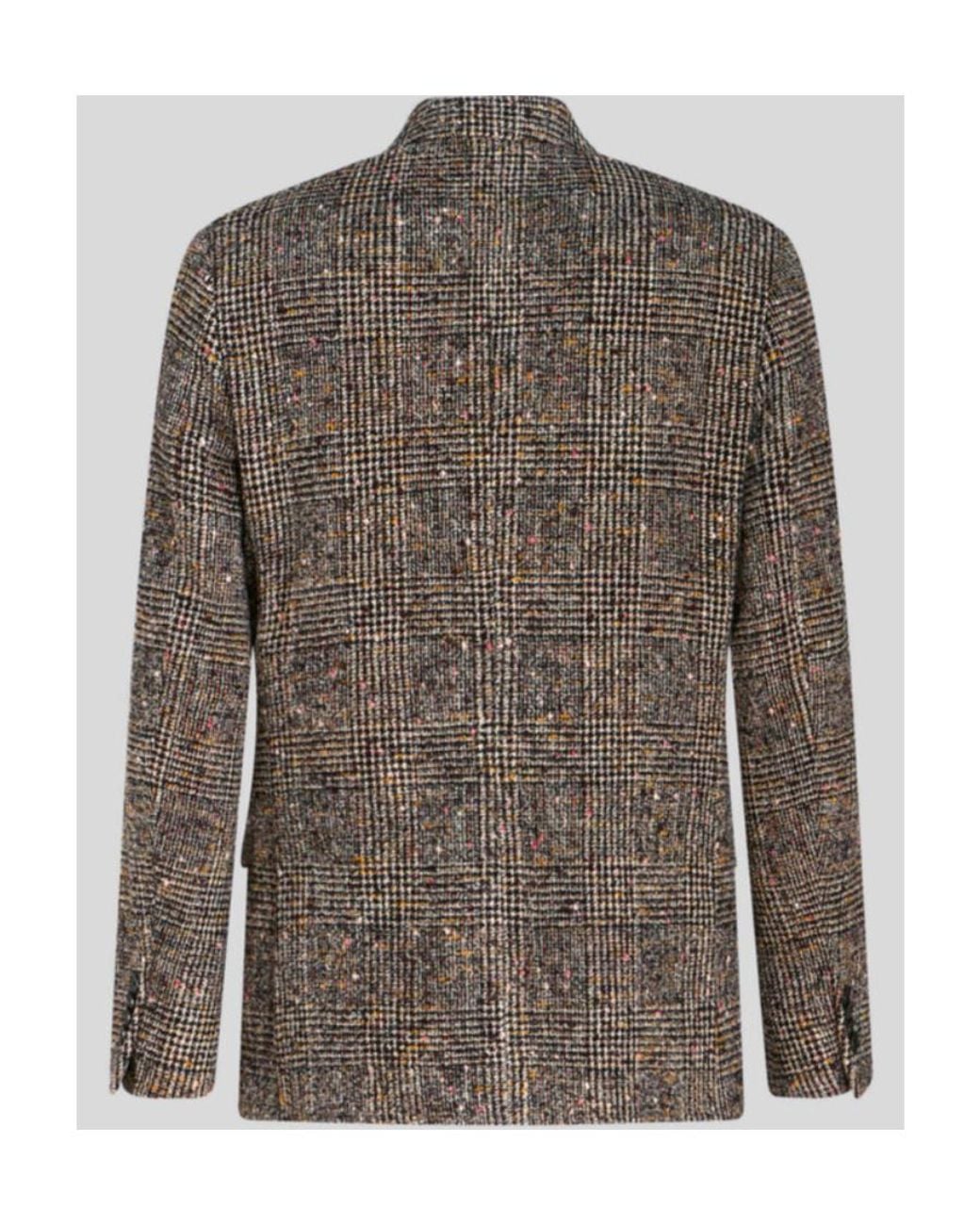 Etro Brown Single-Breasted Checked Blazer for men