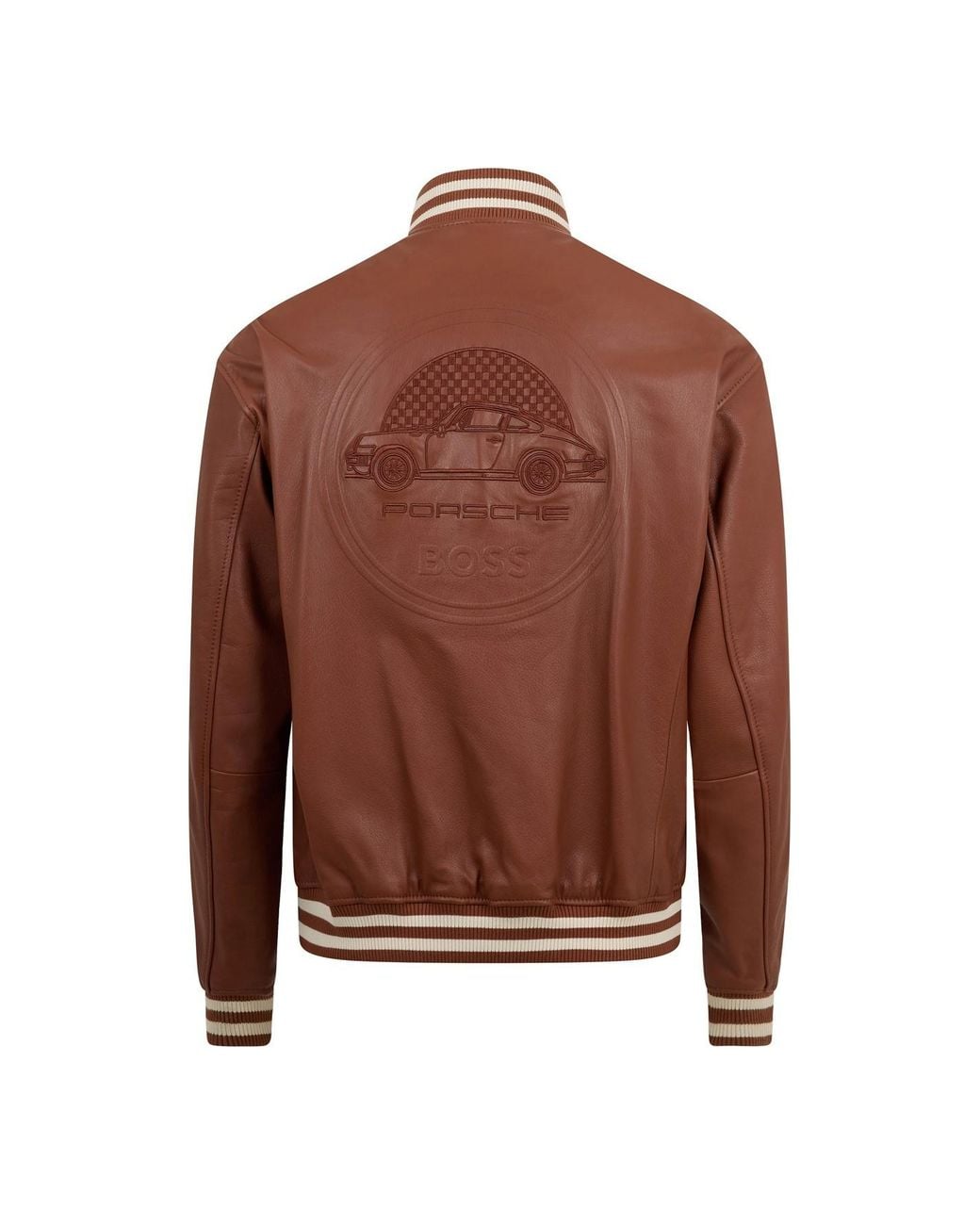 Boss Brown Morlops Leather Jacket for men
