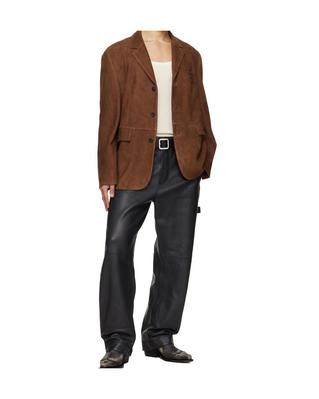 TONYWACK Brown Tailored Buttoned Blazer for men