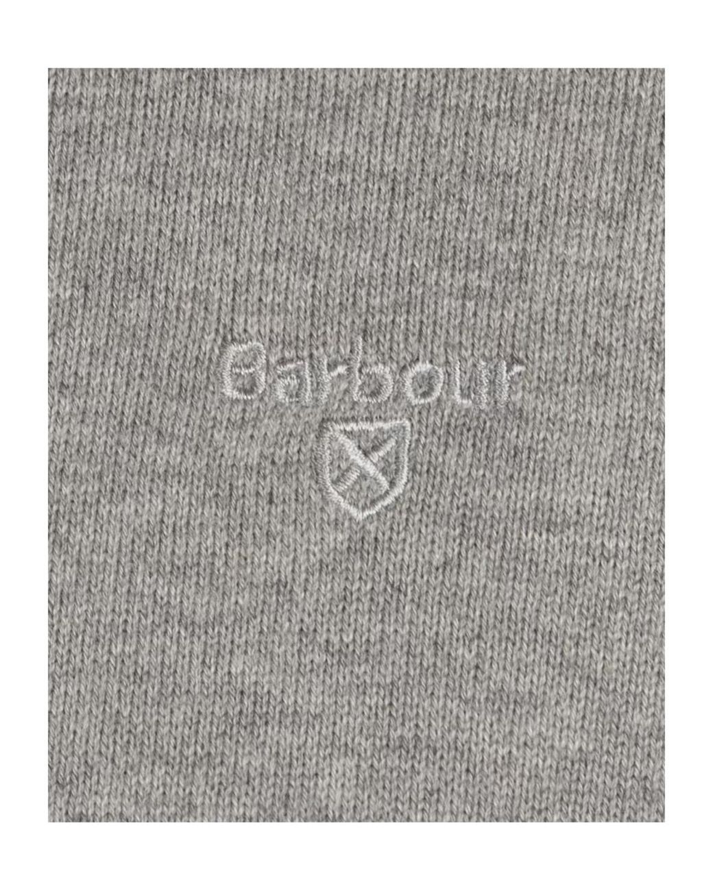 Barbour Gray Crew Neck Jumper for men