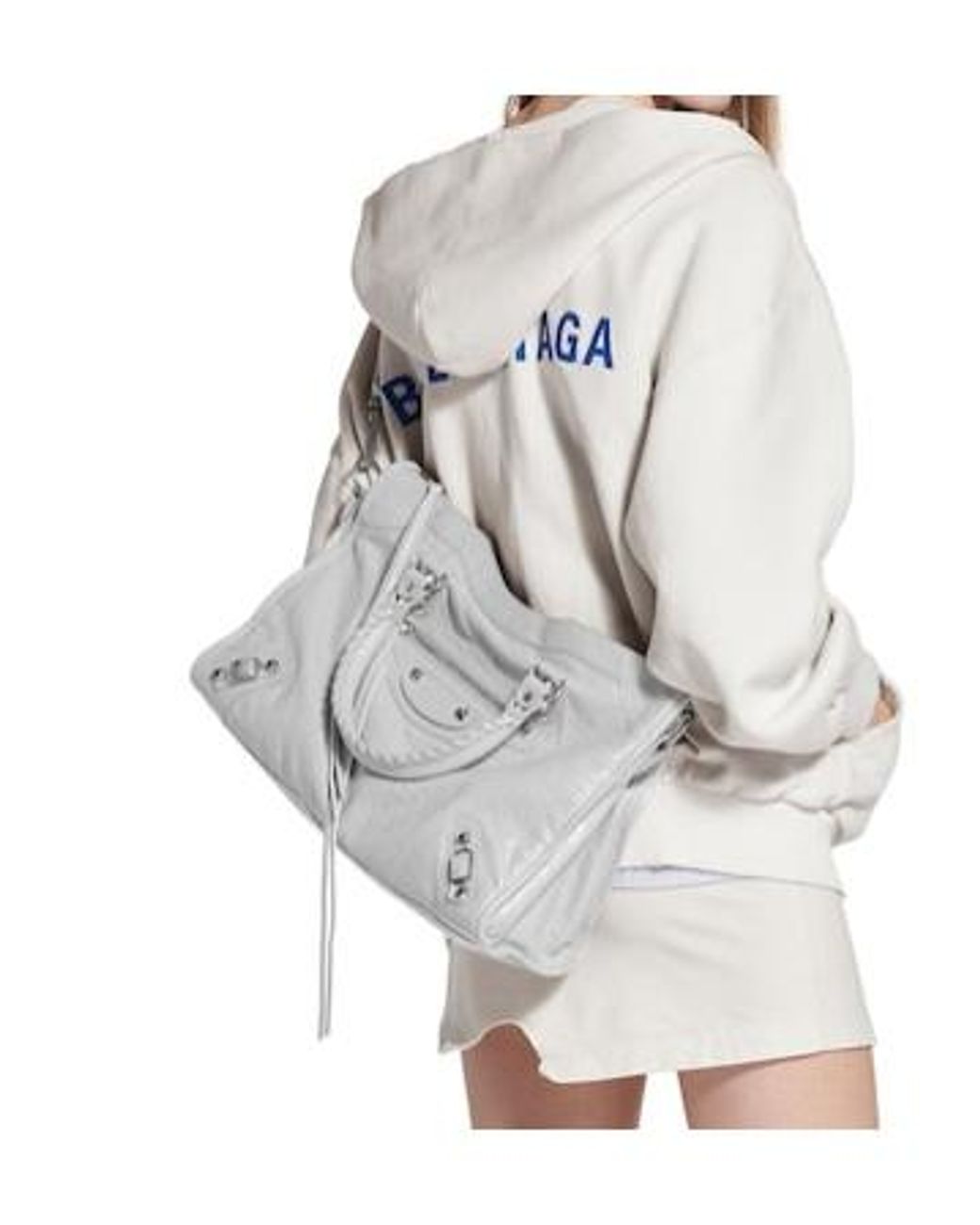 Balenciaga White Le City Medium Tote Bag