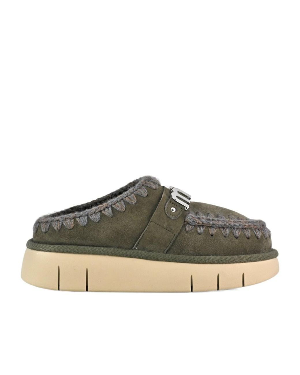 Mou Multicolor Logo-Lettering Round-Toe Slippers