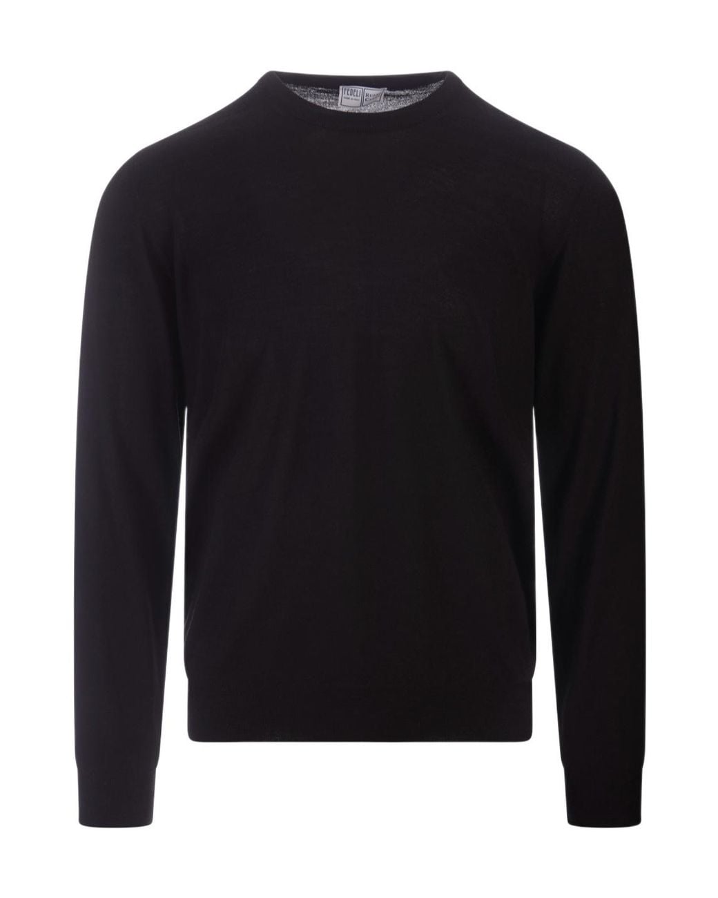 Fedeli Blue Long-Sleeve Knit Top for men