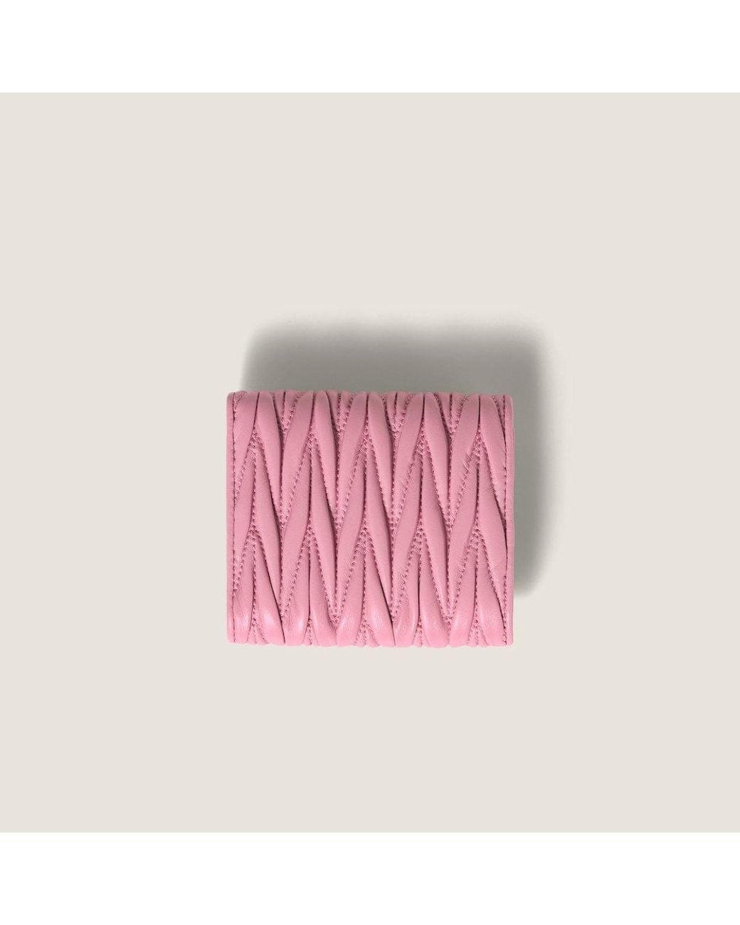 Miu Miu Natural Small Matelassé Nappa Leather Wallet