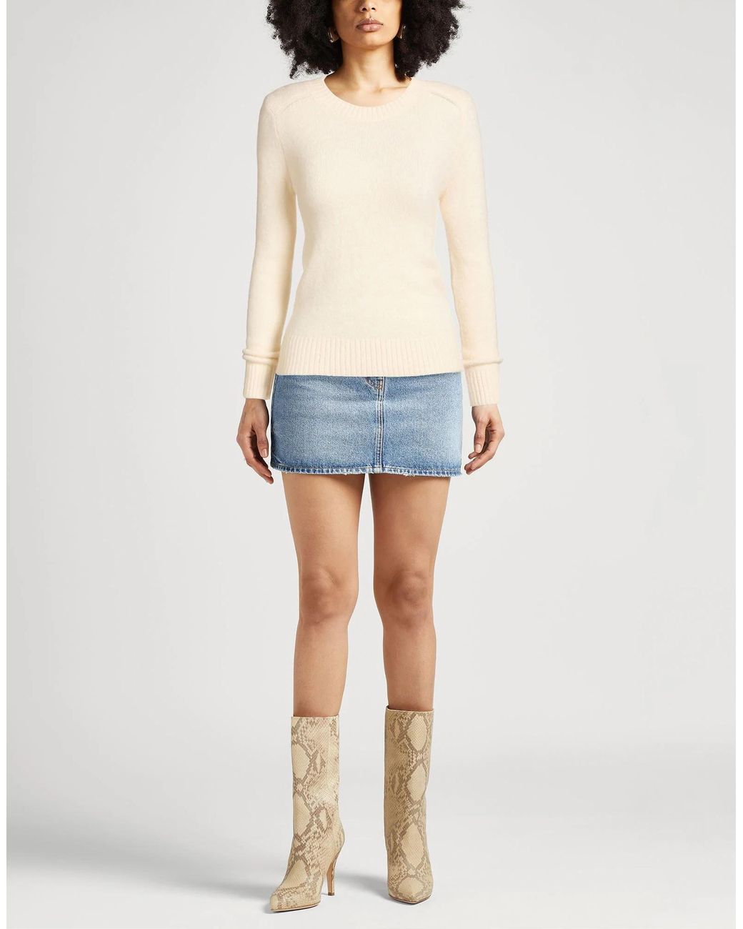 Isabel Marant Natural Minimal Solid Long-Sleeve Knit Top