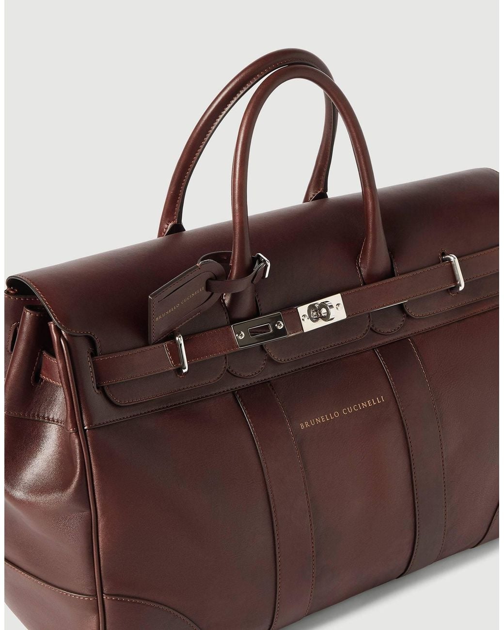 Brunello Cucinelli Brown Calfskin Country Bag for men
