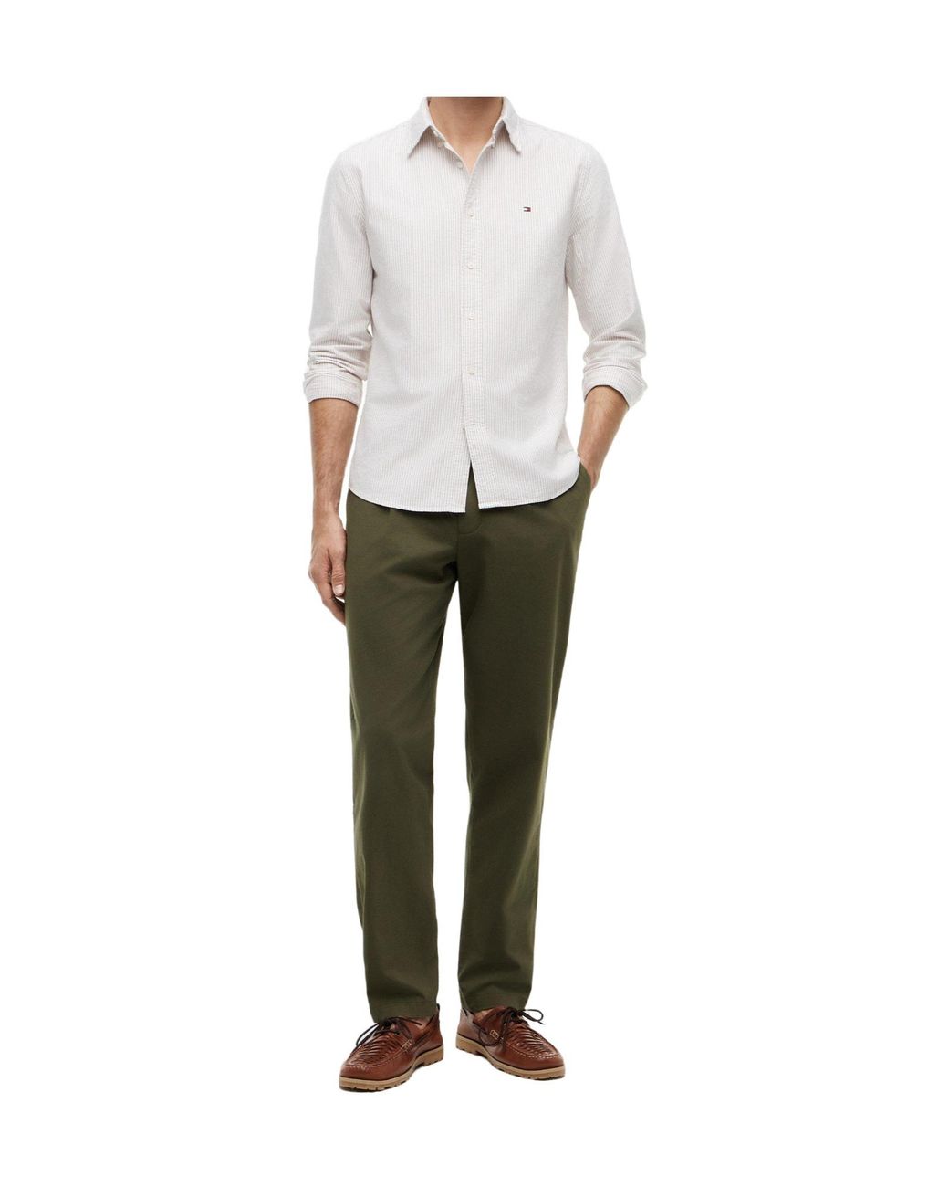Tommy Hilfiger White Striped Shirt for men