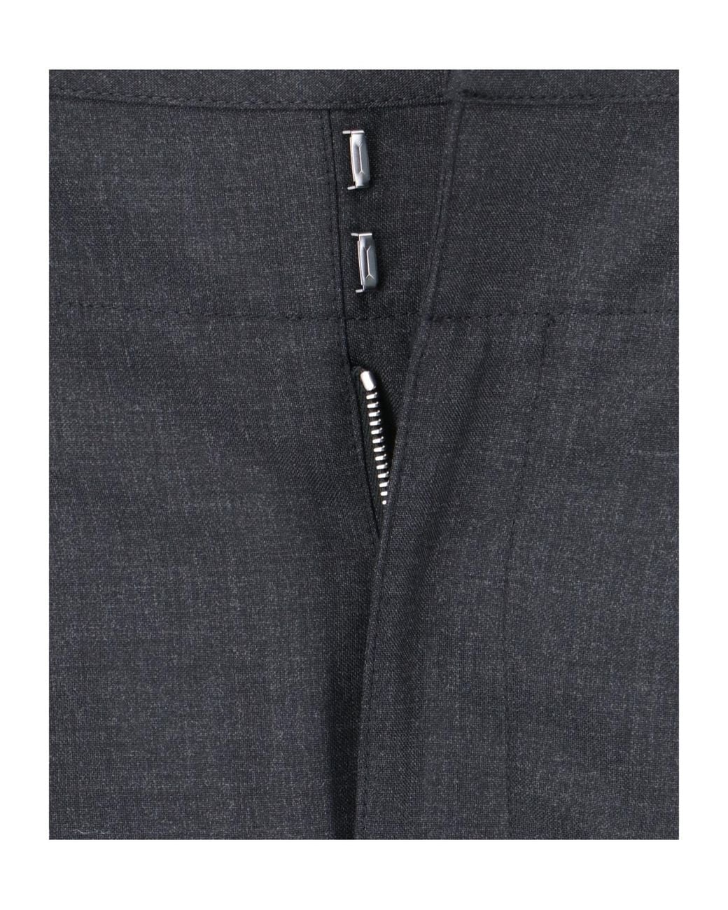 Lemaire Gray Pressed Crease Curved-Leg Trousers