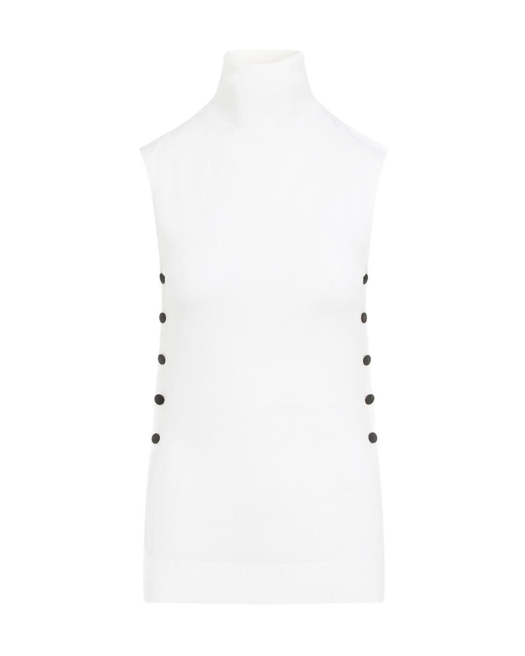 Giorgio Armani White Mock-Neck Knitted Top