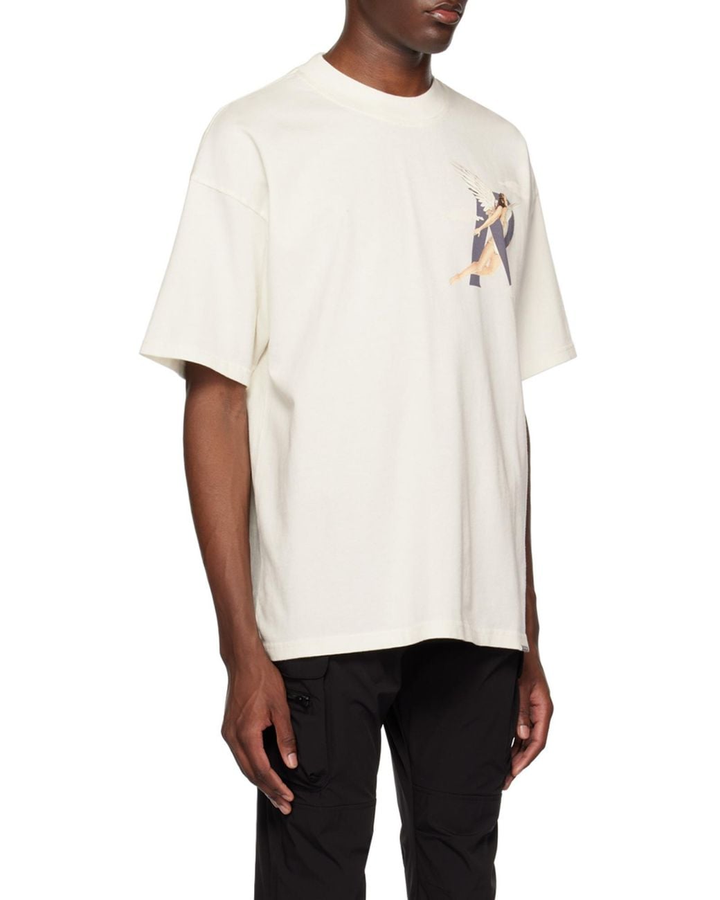 Represent White Logo-Print Cotton T-Shirt for men