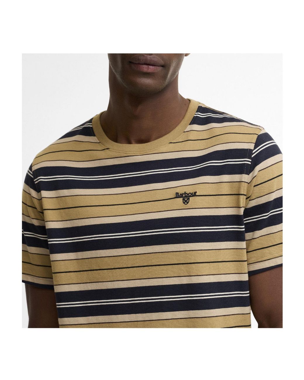 Barbour Multicolor Striped Crew Neck Short Sleeve Tee for men
