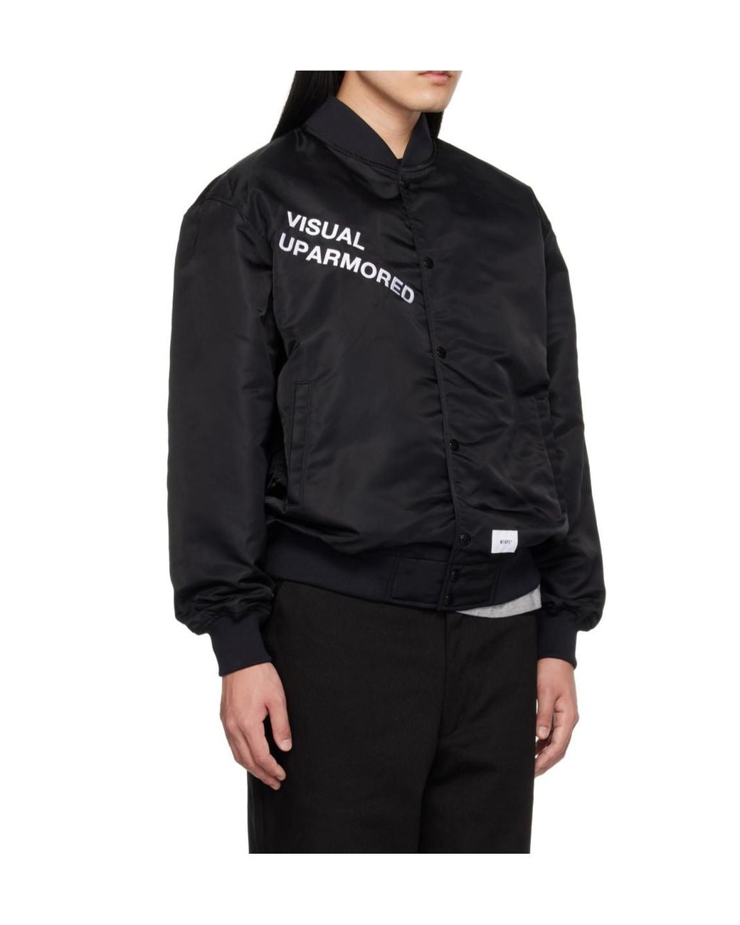 (w)taps Black Team Baseball Jacket for men