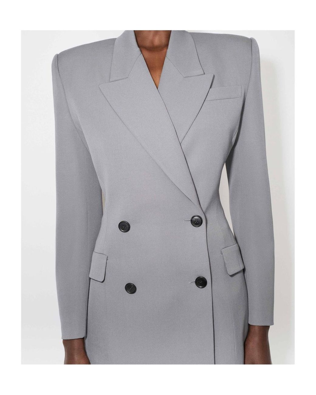 Alaïa Gray Alaïa Gabardine Tailored Jacket