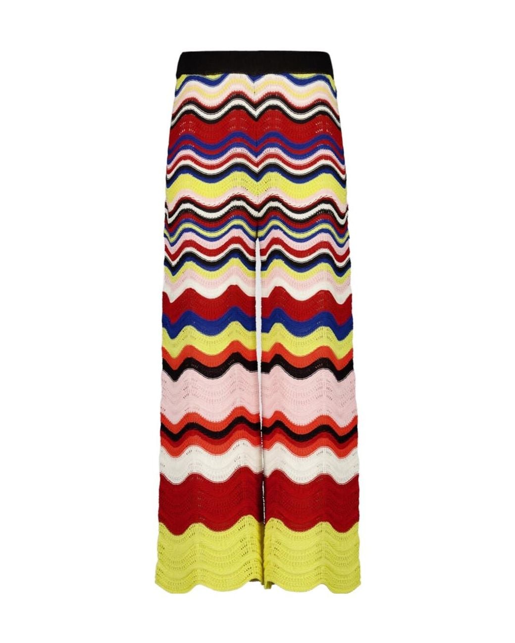 LaDoubleJ Red Chevron-Knit Trousers