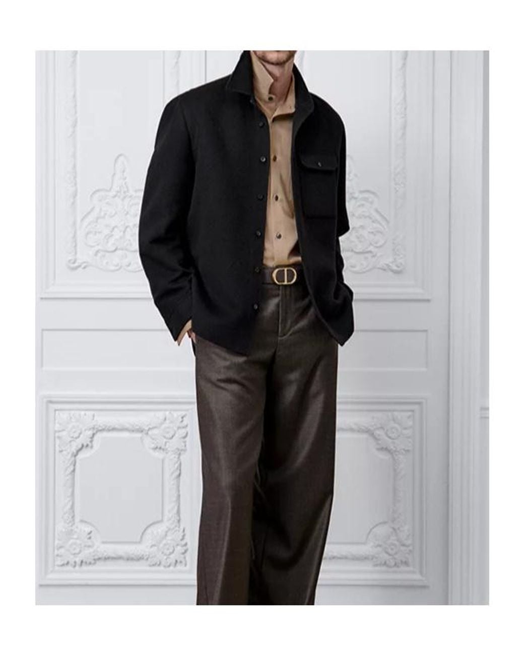 Dior Black Homme Flap Pocket Long-Sleeved Overshirt for men