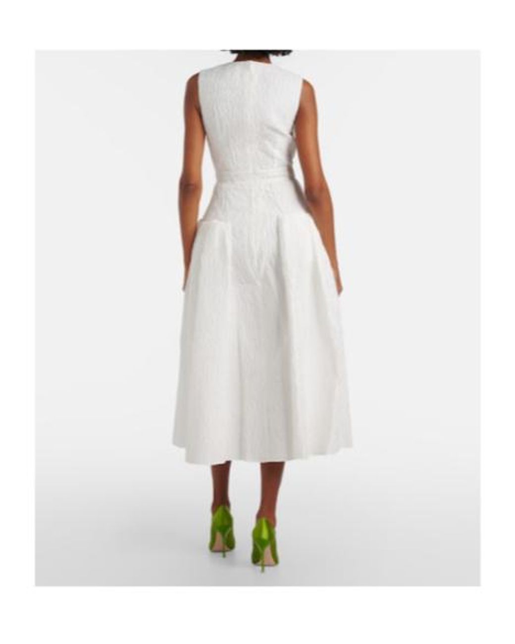 Roksanda White Bridal Aya Cloqué Midi Dress