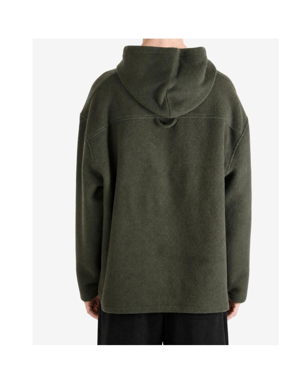 Rier Green Drop-Shoulder Long-Sleeved Hoodie for men