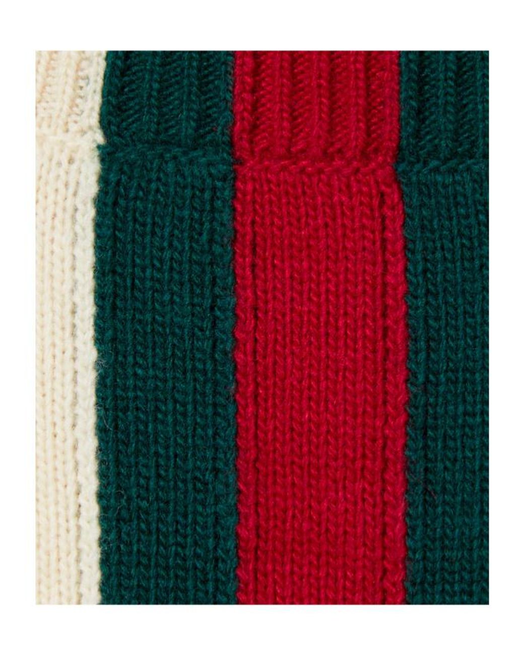 Gucci White Knit Wool Sweater With Web Intarsia for men