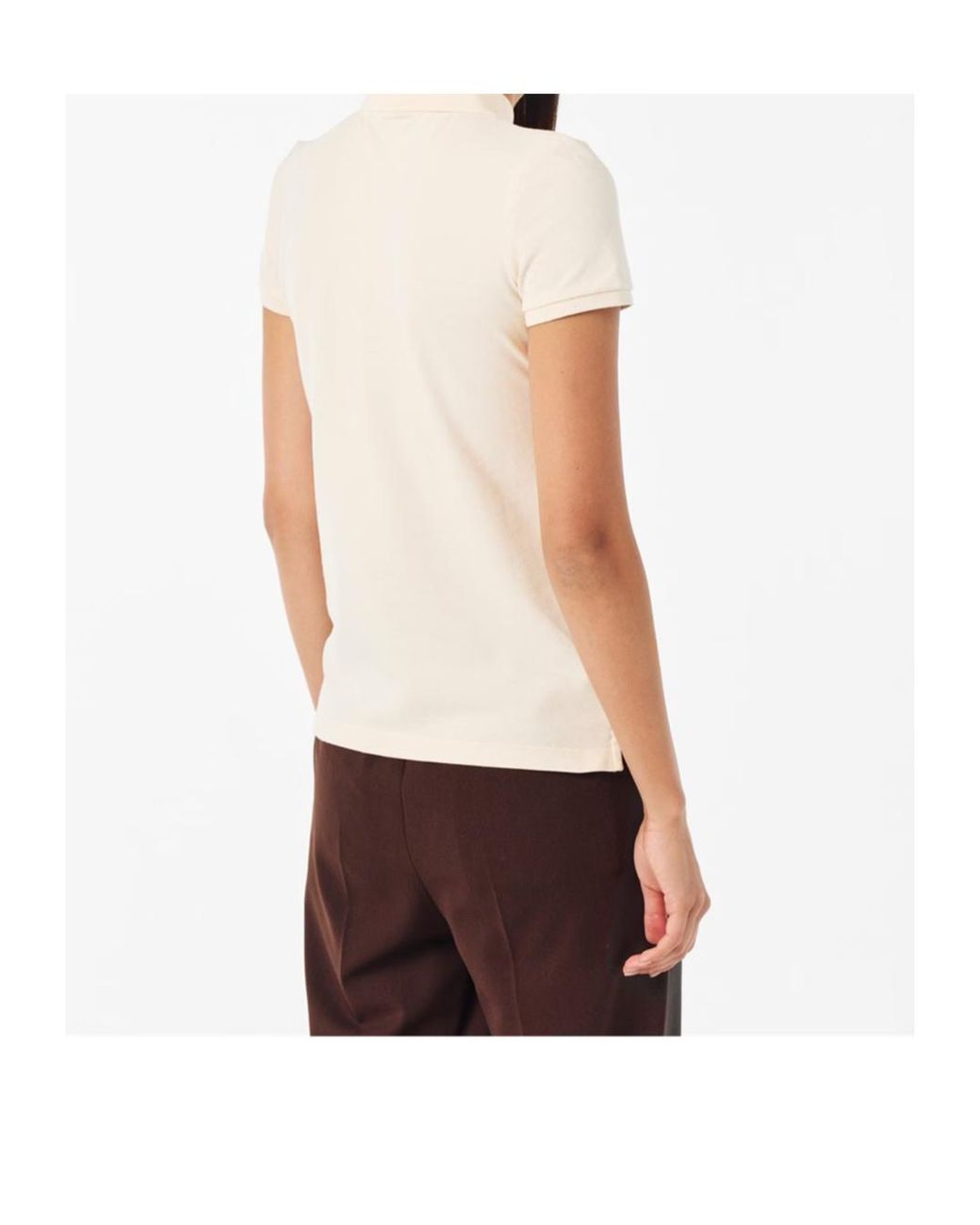 Ralph Lauren White Real Leather Short-Sleeve Polo Shirt