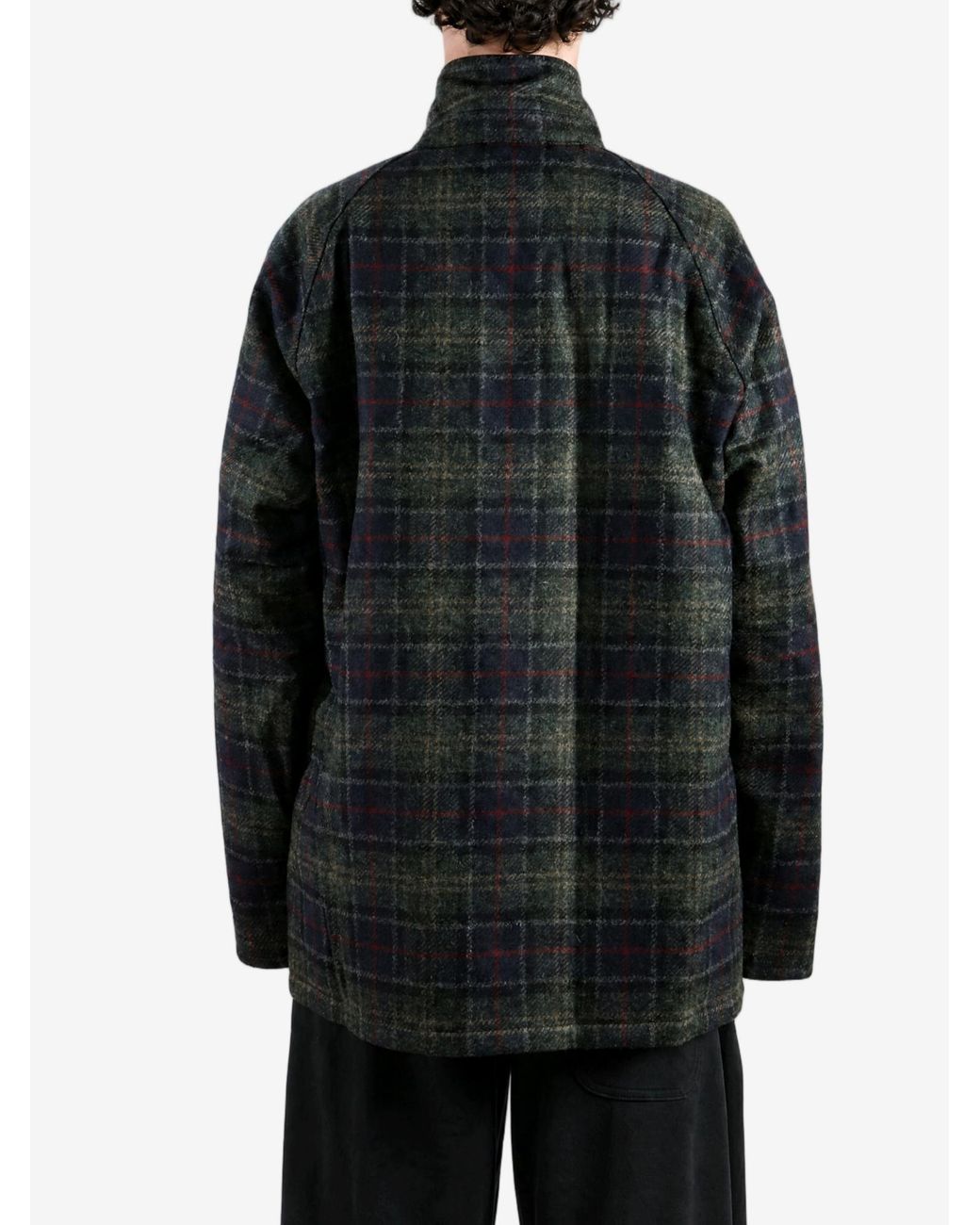 Barbour Black Plaid Stand Collar Jacket for men