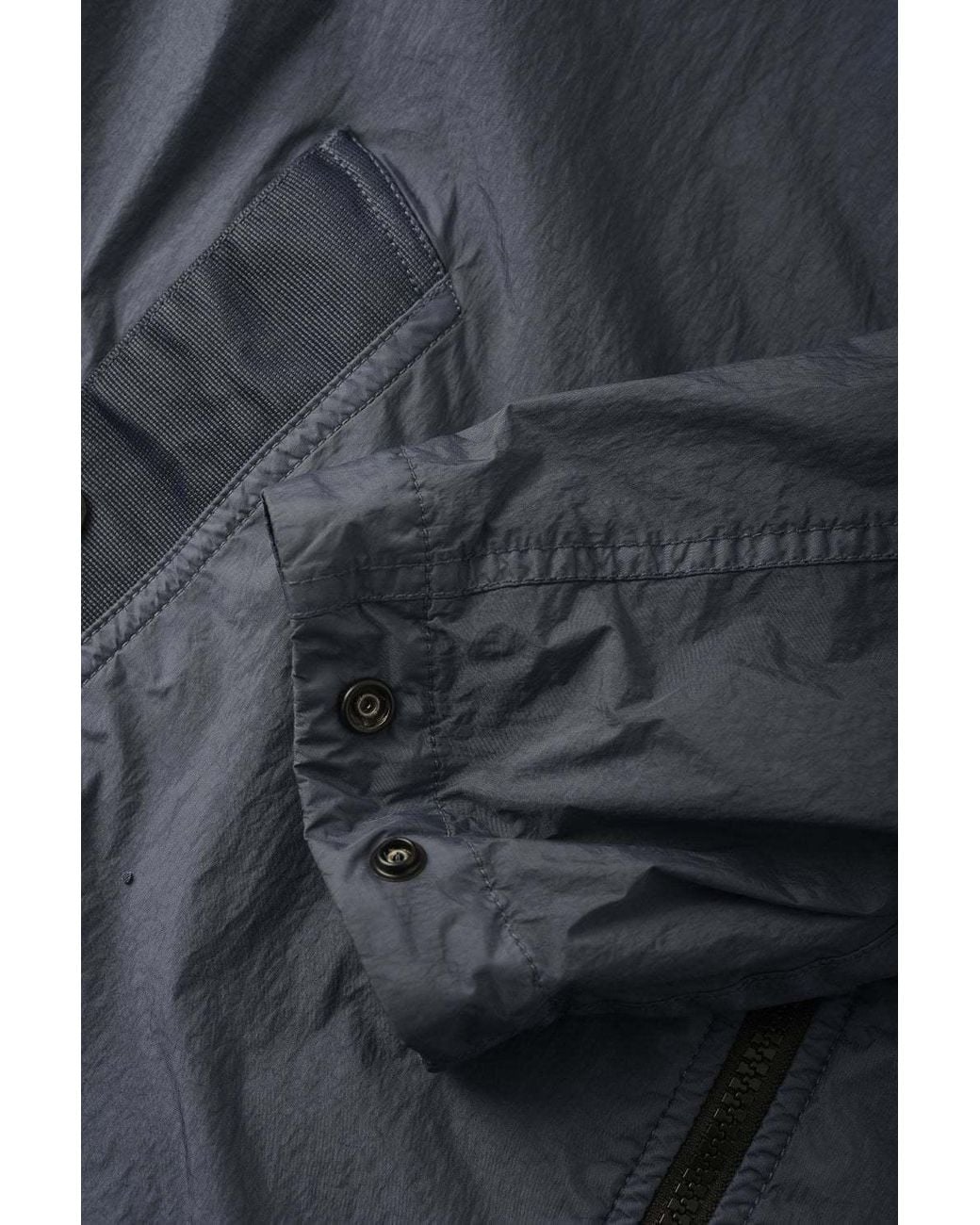 Stone Island Blue Recycled Zip Hooded Jacket for men
