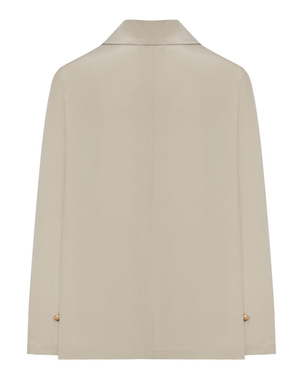 Max Mara Natural Bowling Collar Long-Sleeve Shirt