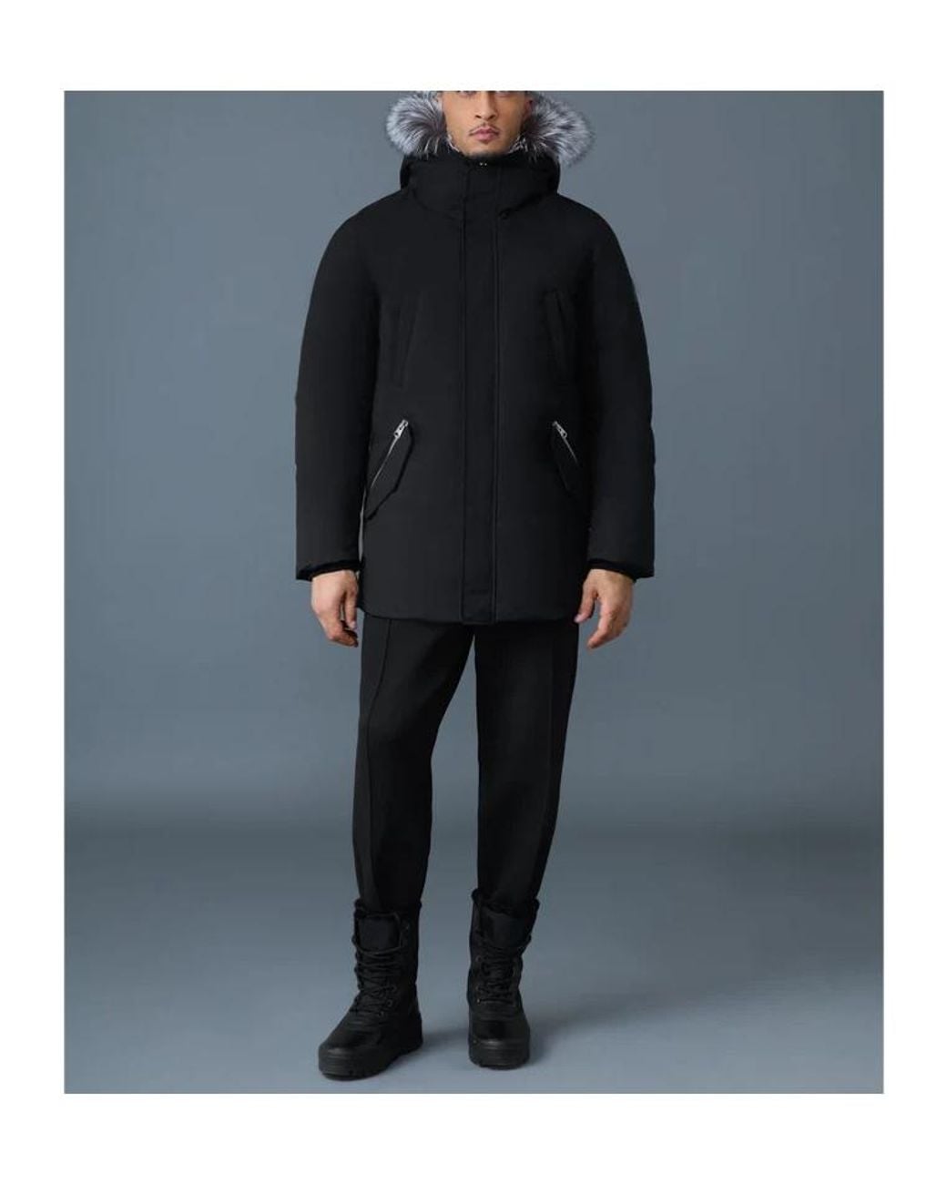 Mackage Black Edward Xz Hooded Down Jacket for men