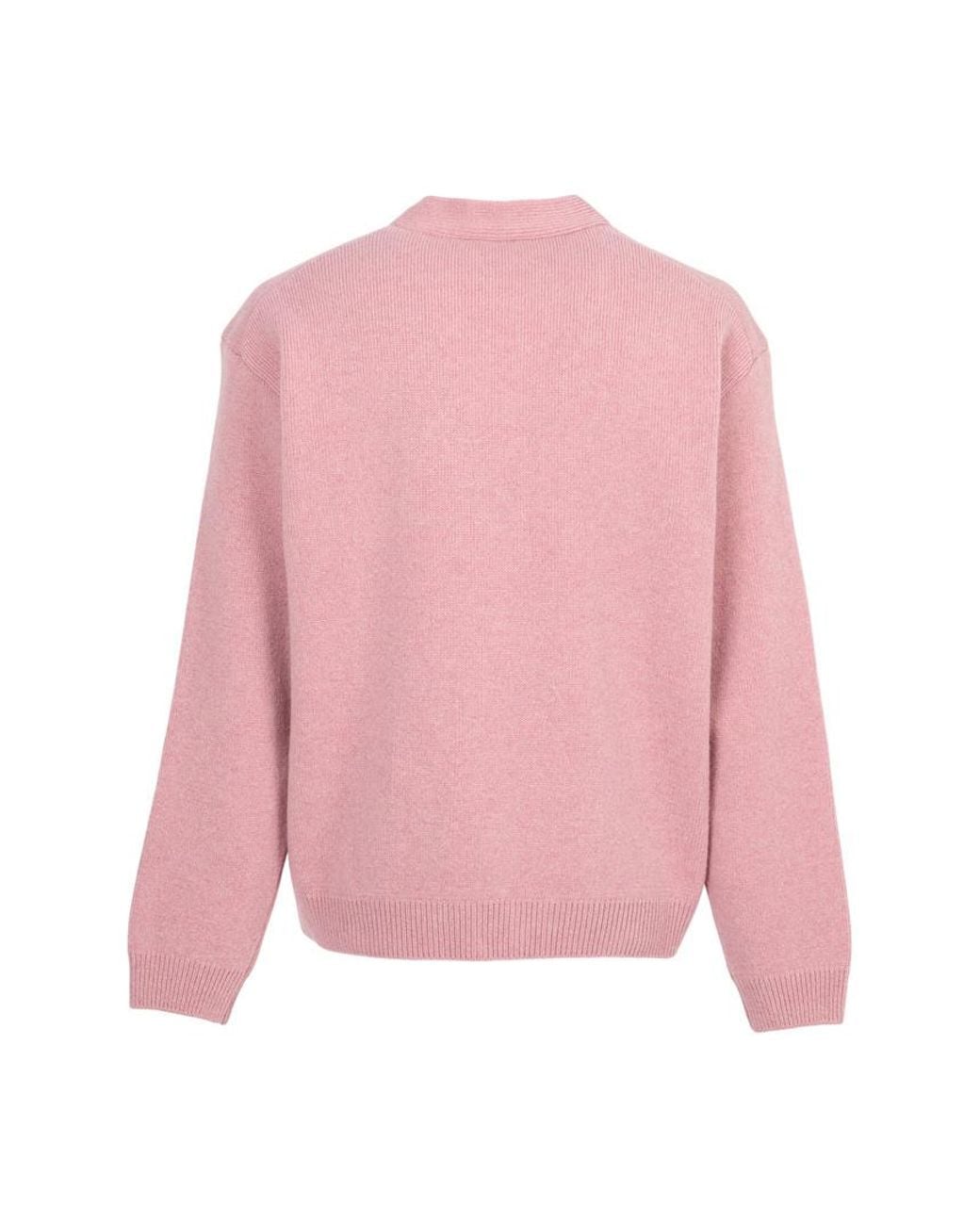 Maison Kitsuné Pink Button-Up Cardigan for men
