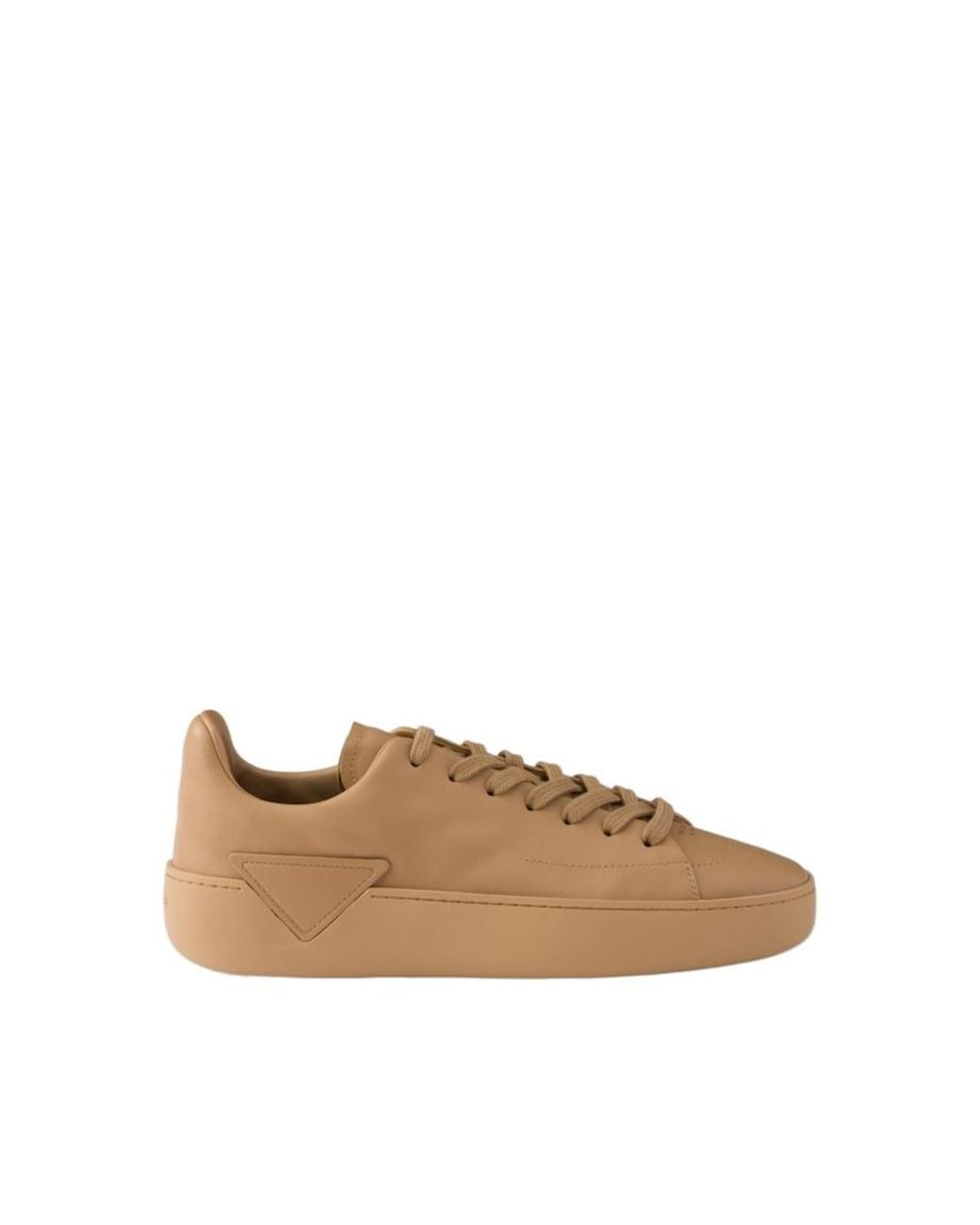 Prada Natural Lace-Up Sneakers