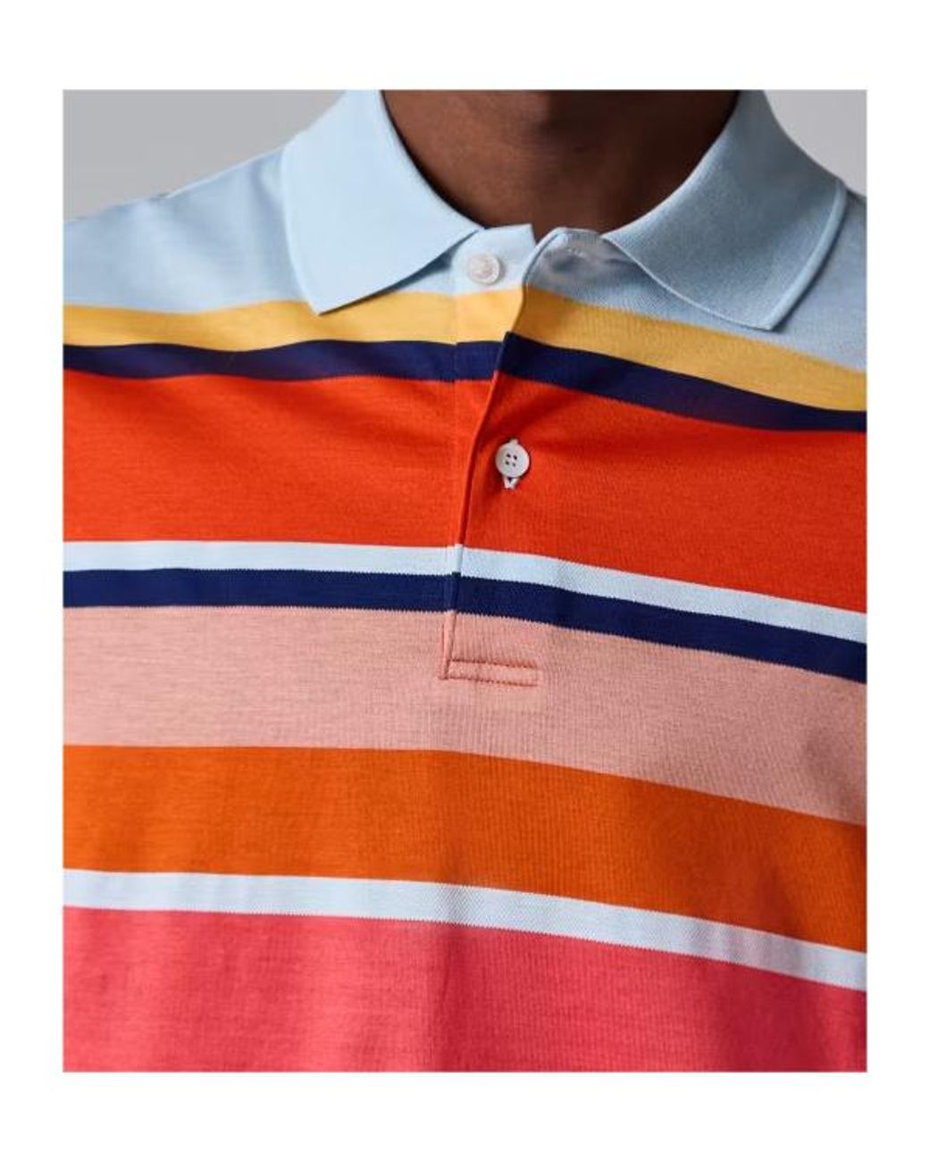 Paul Smith Red Bold Stripe Cotton Polo Shirt for men