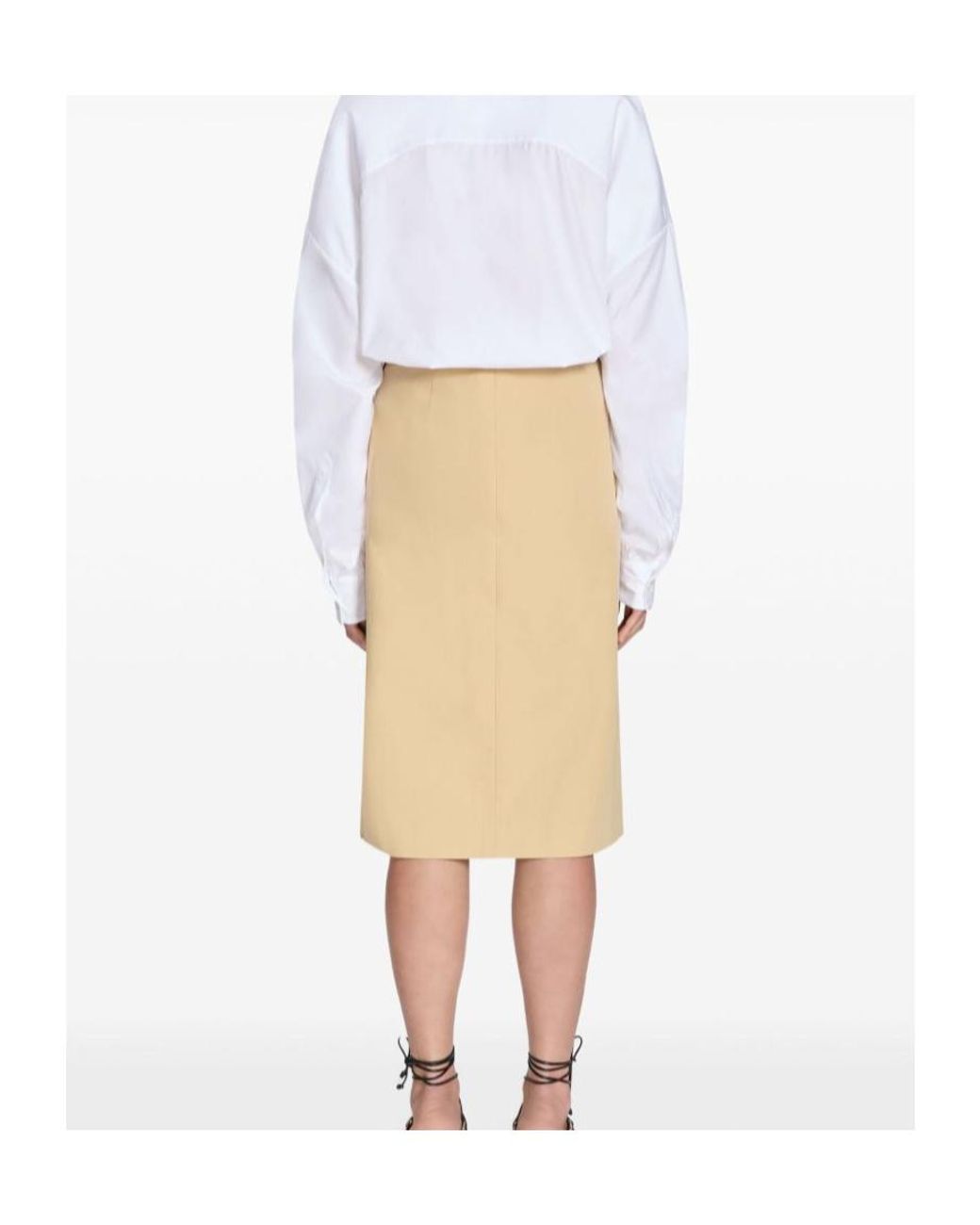 Dries Van Noten Natural Belted A-Line Skirt