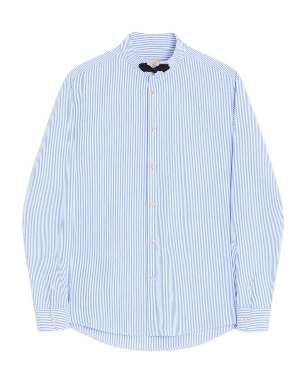 Valentino Blue Striped Button-Up Shirt for men
