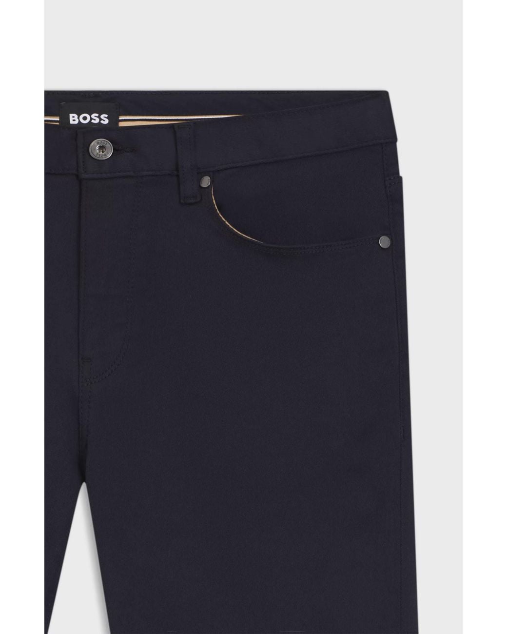 Boss Blue Delaware Logo-Patch Jeans for men