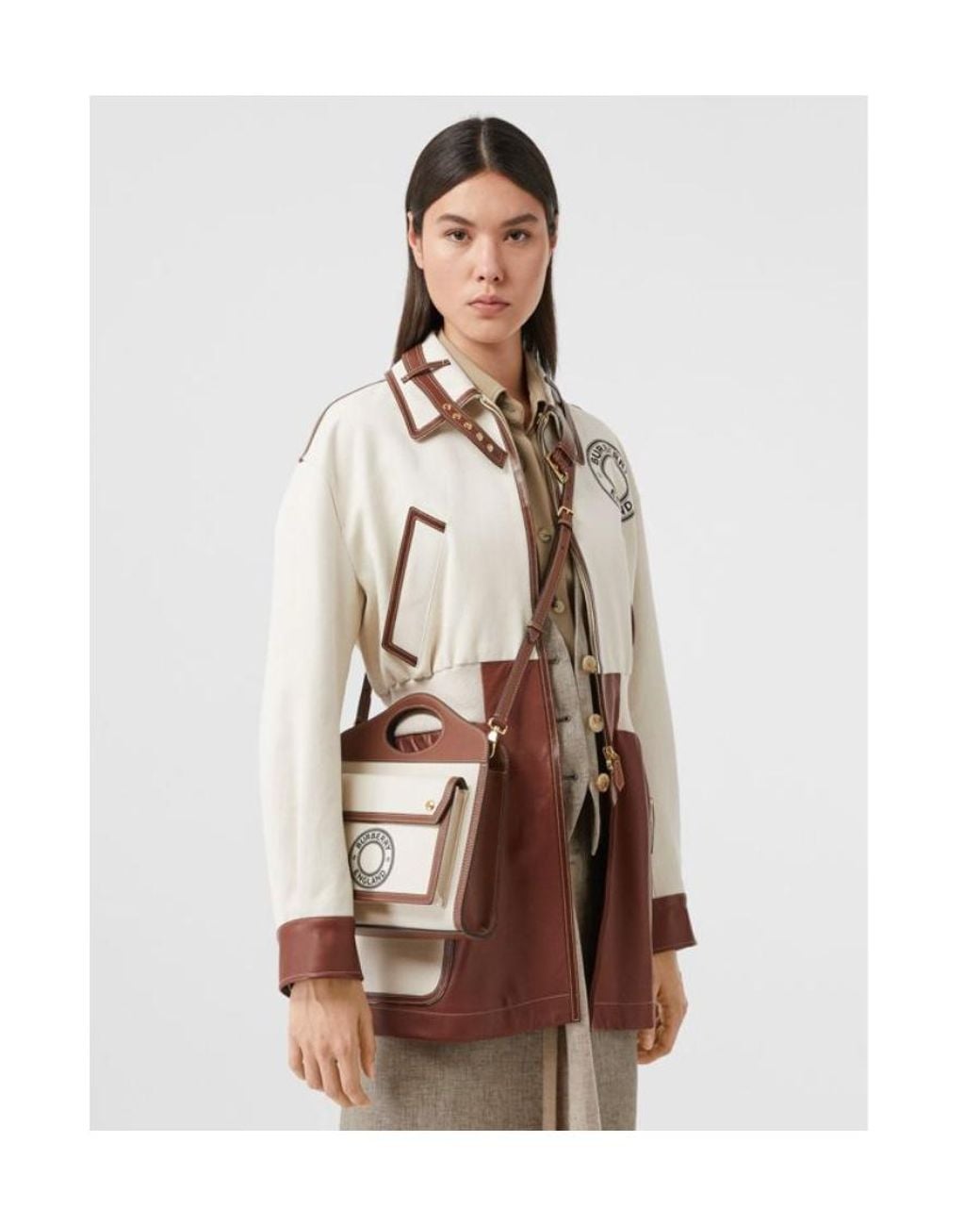 Burberry Brown Mini Logo Print Pocket Bag