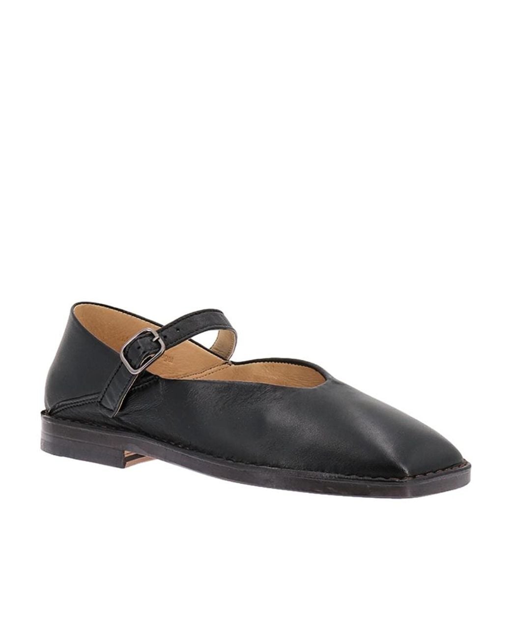 Lemaire Black Buckled Square Toe Shoes