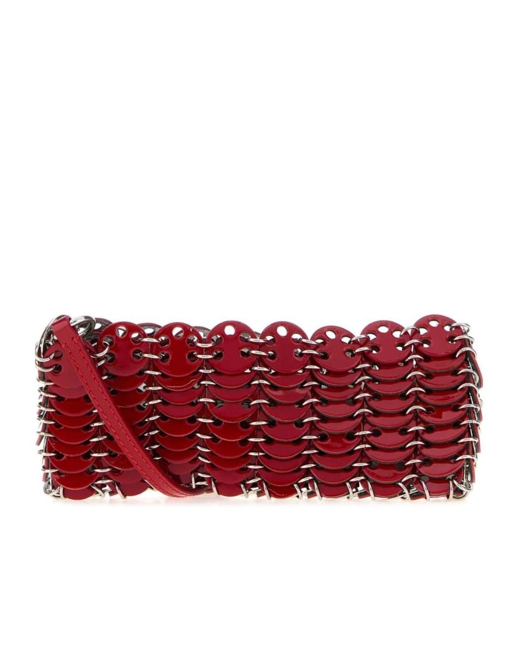 Rabanne Red Rabanne Nano Flip Metal Shoulder Bag