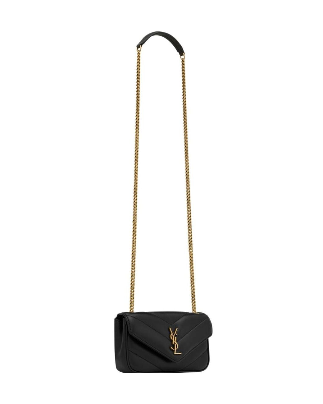 Saint Laurent White Mini Loulou Shoulder Bag