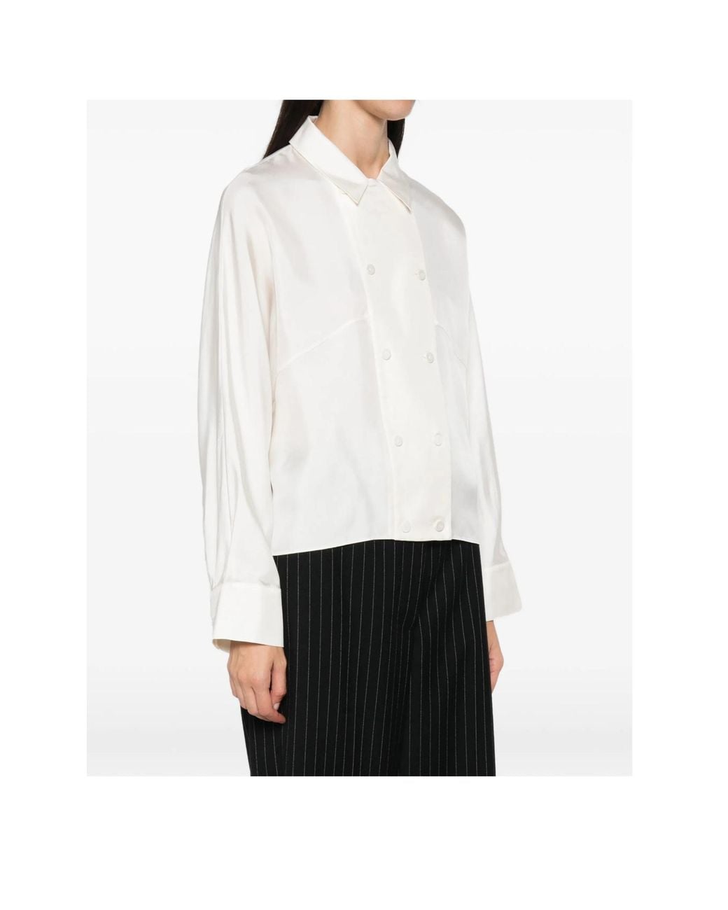 Rohe White Double-Breasted Cropped Shirt