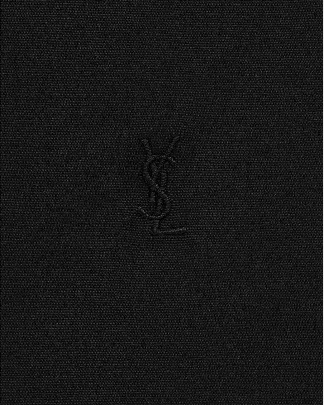 Saint Laurent Black Cassandre Buttoned Straight Hem Shirt for men