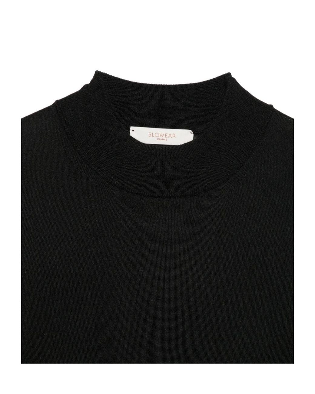 Zanone Black Short-Sleeve Sweater