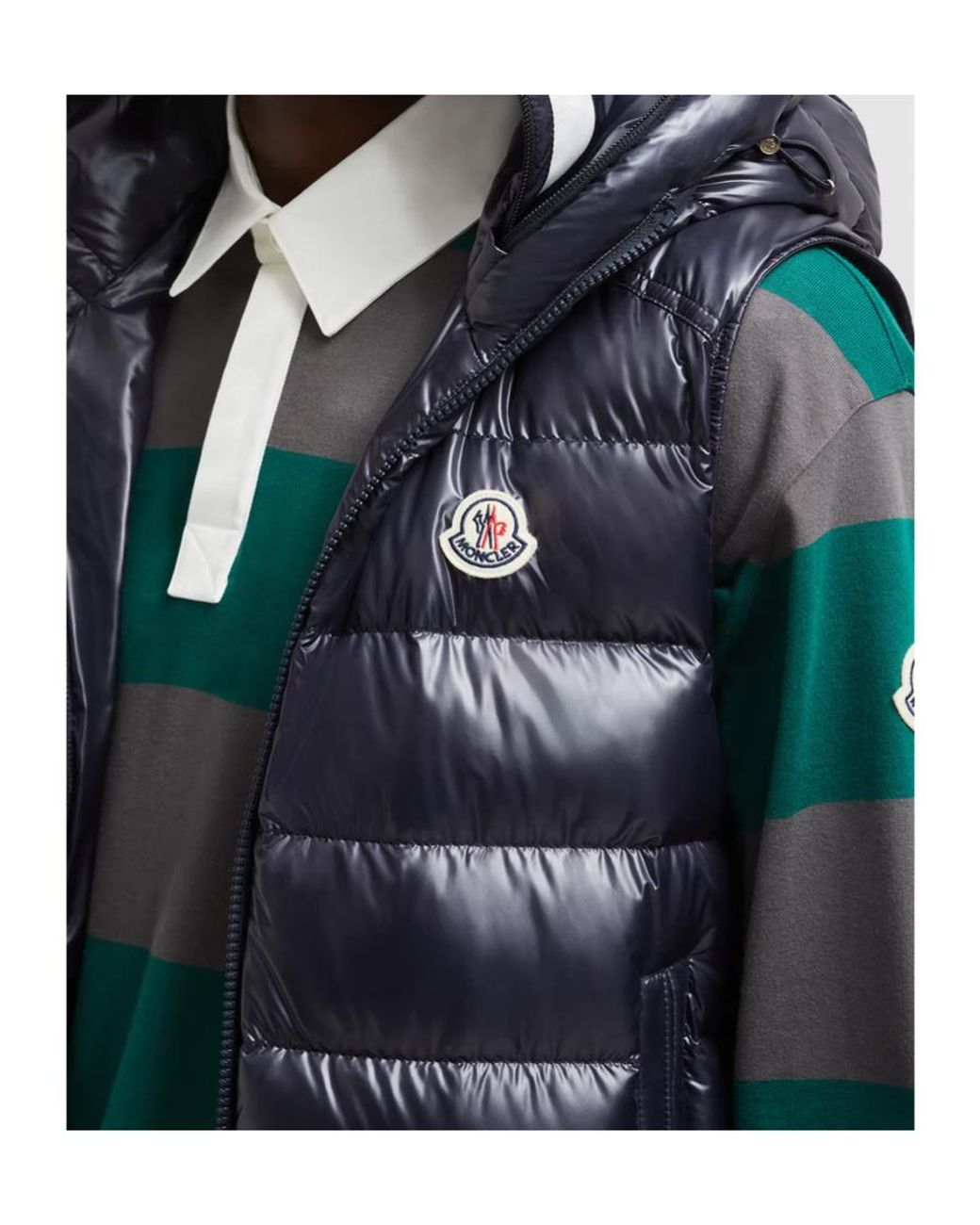 Moncler Black Barant Hooded Down Gilet for men
