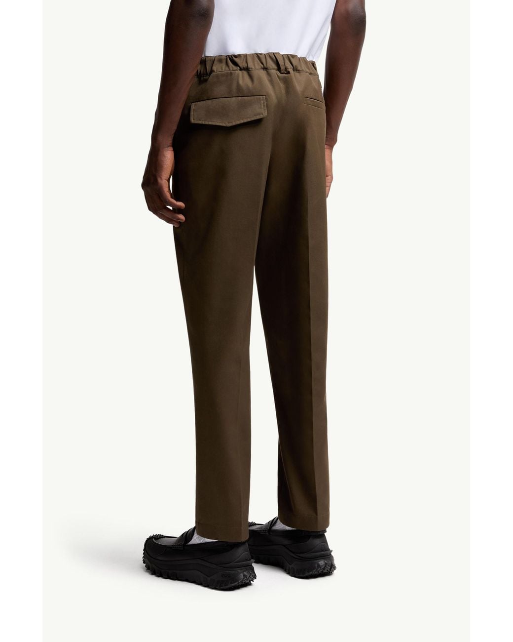 Moncler Brown Tailored Gabardine Pants for men