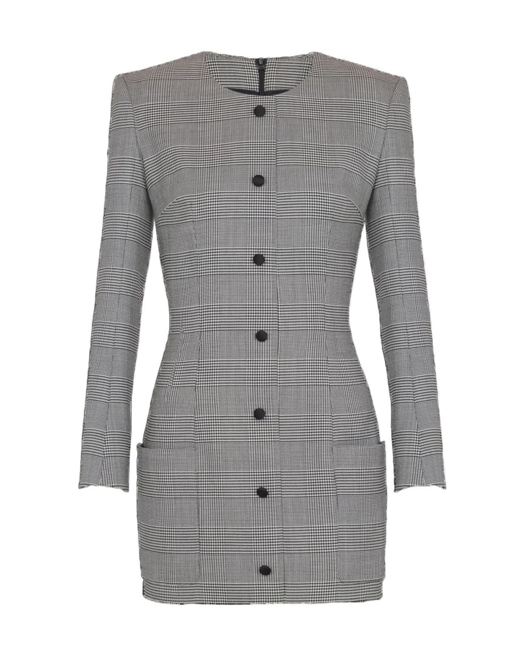 Balmain Gray Short Dress